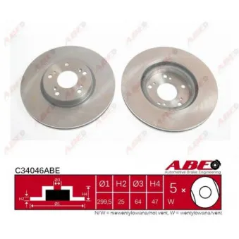 Jeu de 2 disques de frein avant ABE