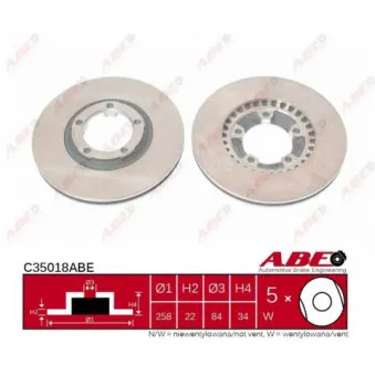 Jeu de 2 disques de frein avant ABE