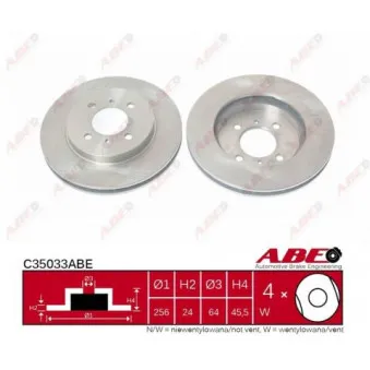 Jeu de 2 disques de frein avant ABE