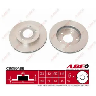 Jeu de 2 disques de frein avant ABE C35059ABE