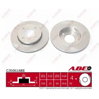 Jeu de 2 disques de frein avant ABE