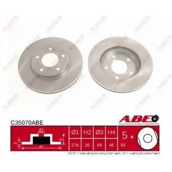 Jeu de 2 disques de frein avant ABE
