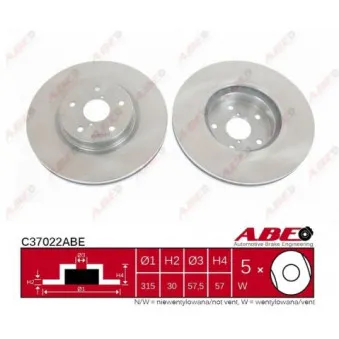 Jeu de 2 disques de frein avant ABE