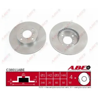 Jeu de 2 disques de frein avant ABE
