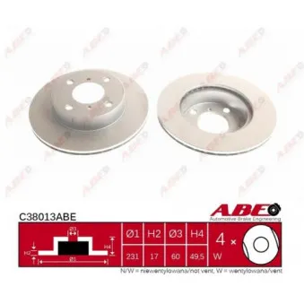 Jeu de 2 disques de frein avant ABE