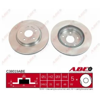 Jeu de 2 disques de frein avant ABE