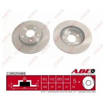 Jeu de 2 disques de frein avant ABE