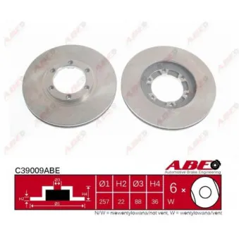 Jeu de 2 disques de frein avant ABE C39009ABE