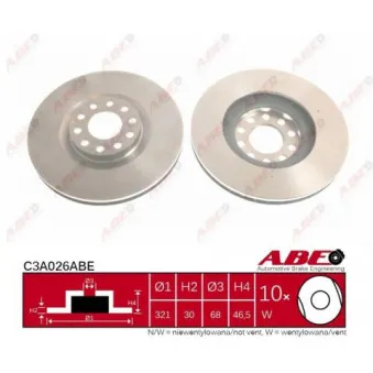Jeu de 2 disques de frein avant ABE C3A026ABE
