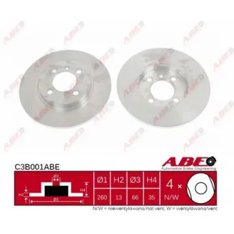 Jeu de 2 disques de frein avant ABE