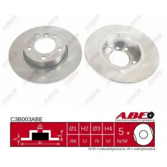 Jeu de 2 disques de frein avant ABE