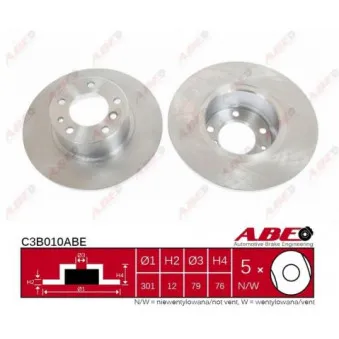 Jeu de 2 disques de frein avant ABE