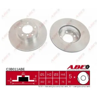 Jeu de 2 disques de frein avant ABE
