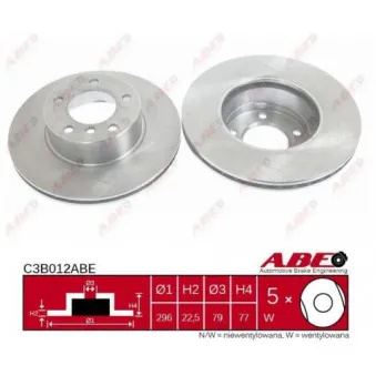 Jeu de 2 disques de frein avant ABE