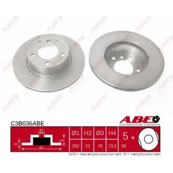 Jeu de 2 disques de frein avant ABE