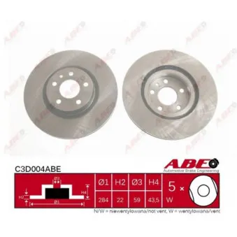 Jeu de 2 disques de frein avant ABE