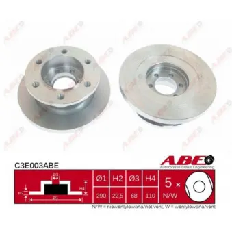 Jeu de 2 disques de frein avant ABE C3E003ABE