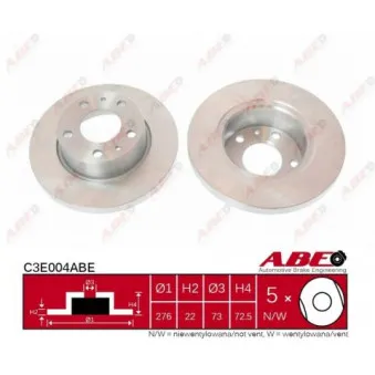Jeu de 2 disques de frein avant ABE C3E004ABE