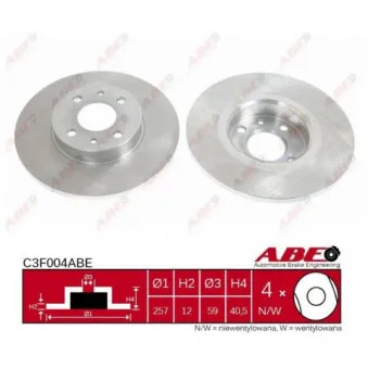 Jeu de 2 disques de frein avant ABE C3F004ABE