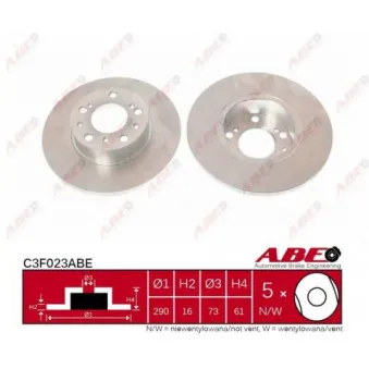 Jeu de 2 disques de frein avant ABE C3F023ABE