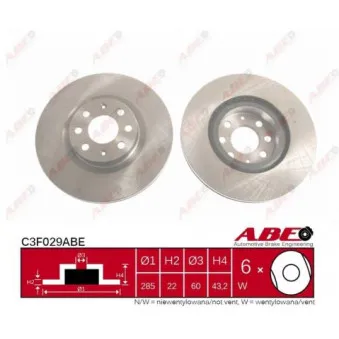 Jeu de 2 disques de frein avant ABE C3F029ABE