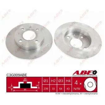Jeu de 2 disques de frein avant ABE