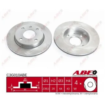 Jeu de 2 disques de frein avant ABE
