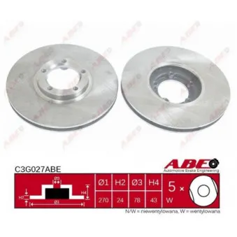 Jeu de 2 disques de frein avant ABE