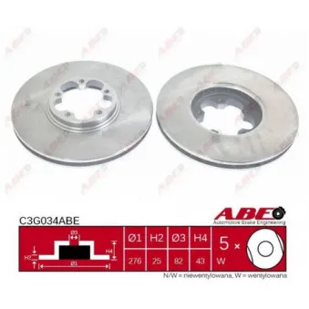 Jeu de 2 disques de frein avant ABE C3G034ABE