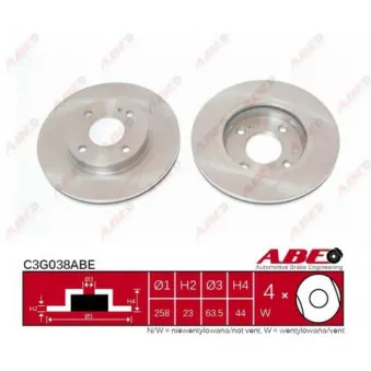 Jeu de 2 disques de frein avant ABE