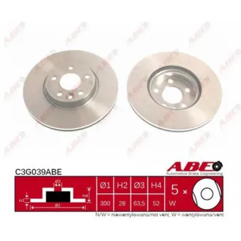 Jeu de 2 disques de frein avant ABE C3G039ABE