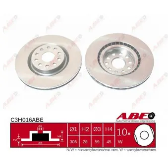 Jeu de 2 disques de frein avant ABE