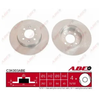 Jeu de 2 disques de frein avant ABE
