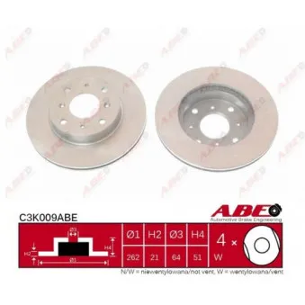 Jeu de 2 disques de frein avant ABE C3K009ABE
