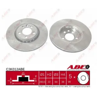 Jeu de 2 disques de frein avant ABE