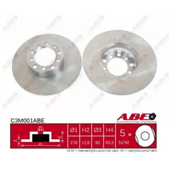Jeu de 2 disques de frein avant ABE