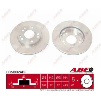 Jeu de 2 disques de frein avant ABE