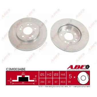 Jeu de 2 disques de frein avant ABE