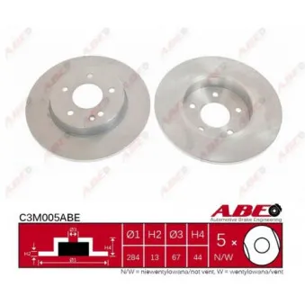 Jeu de 2 disques de frein avant ABE C3M005ABE