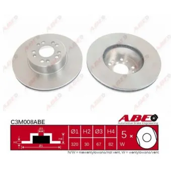 Jeu de 2 disques de frein avant ABE