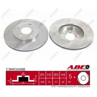 Jeu de 2 disques de frein avant ABE C3M010ABE