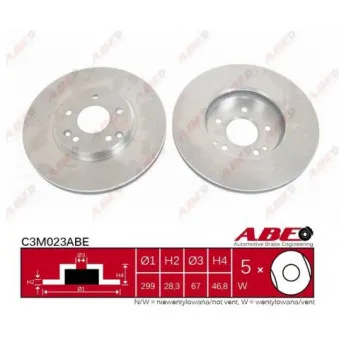 Jeu de 2 disques de frein avant ABE C3M023ABE
