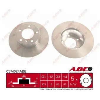 Jeu de 2 disques de frein avant ABE