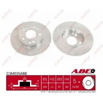 Jeu de 2 disques de frein avant ABE C3M035ABE