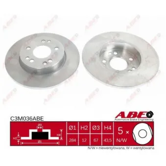 Jeu de 2 disques de frein avant ABE