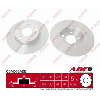 Jeu de 2 disques de frein avant ABE