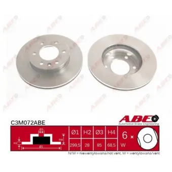 Jeu de 2 disques de frein avant ABE C3M072ABE