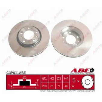 Jeu de 2 disques de frein avant ABE C3P011ABE