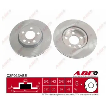 Jeu de 2 disques de frein avant ABE