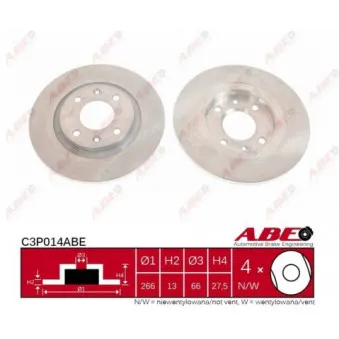 Jeu de 2 disques de frein avant ABE C3P014ABE
